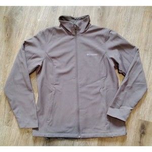 Columbia Women's Fleece Lined Jacket Size Medium Softshell Gray Full Zip Coat